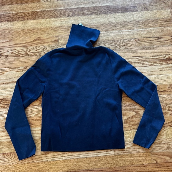 NWT Women’s Polo Ralph Lauren Logo Turtleneck Sweater in hunter navy, size large - Picture 11 of 15